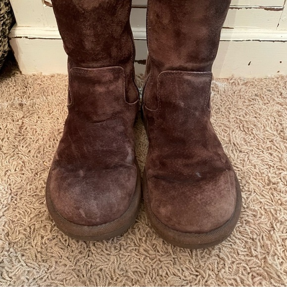 Ugg Australia Joplin Tall Boot Studded Brown Suede Side Zip Size 6 Snow Winter - Picture 10 of 13
